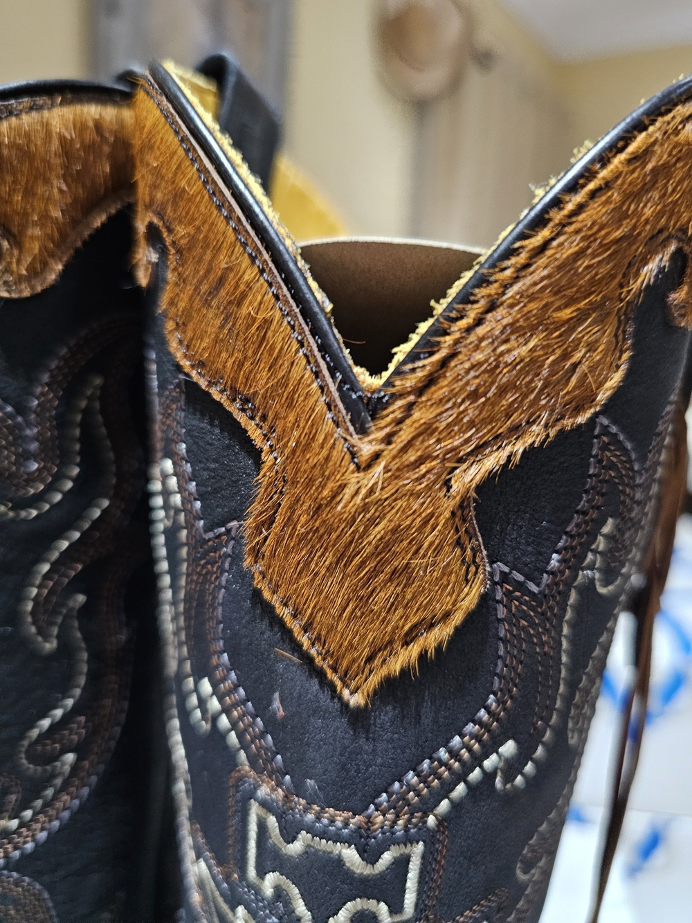 Women Tin Haul 'Fuzzy Wuzzy' Hair-On-Hide Western Western Boots, NIB - Picture 5 of 10